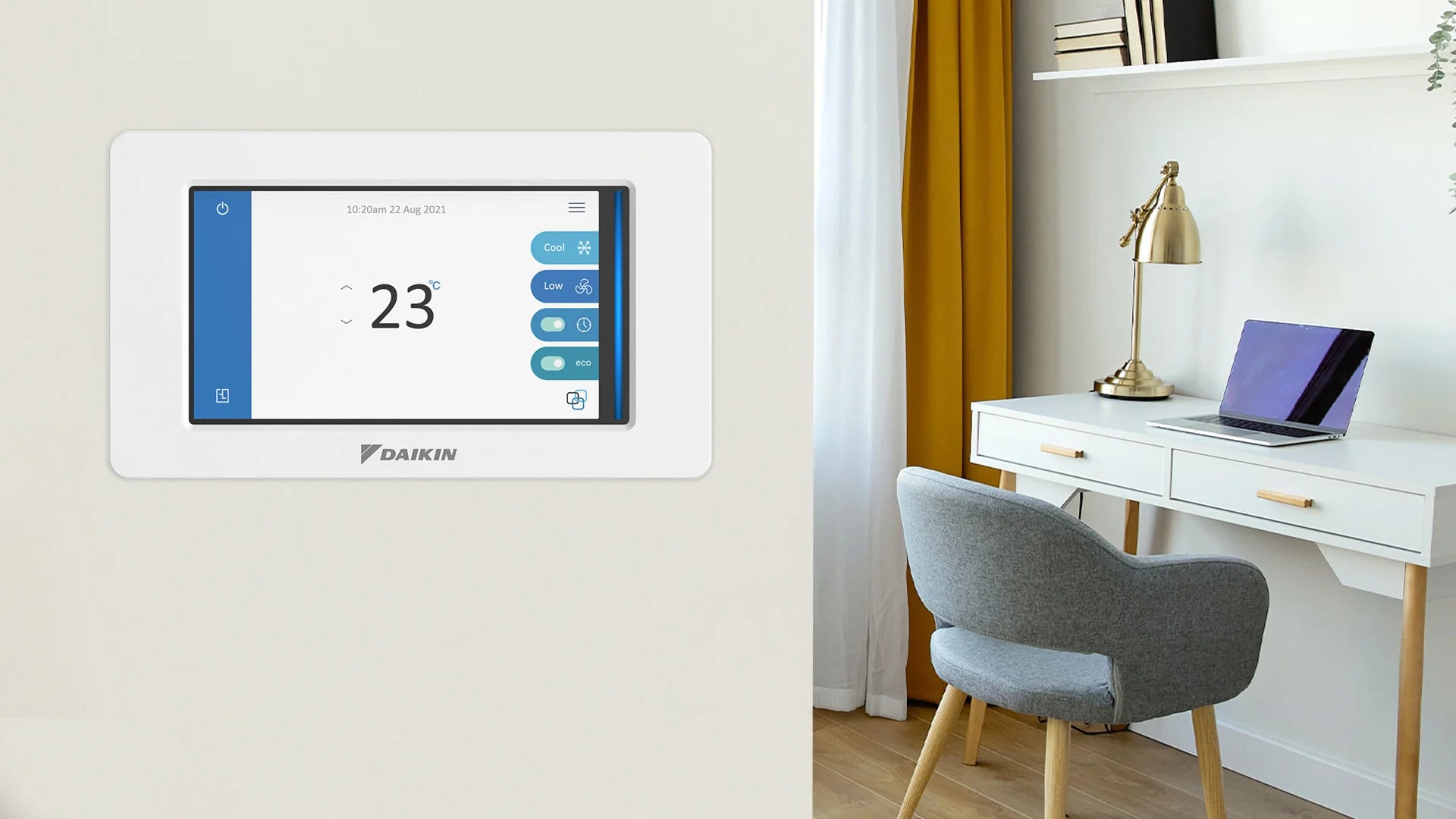 Daikin AirHub 4-zone linear controller touchscreen display