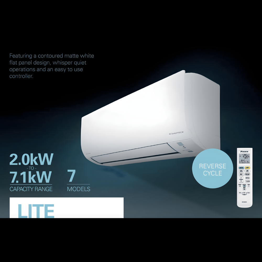 Daikin Lite reverse cycle air conditioner for year-round climate control