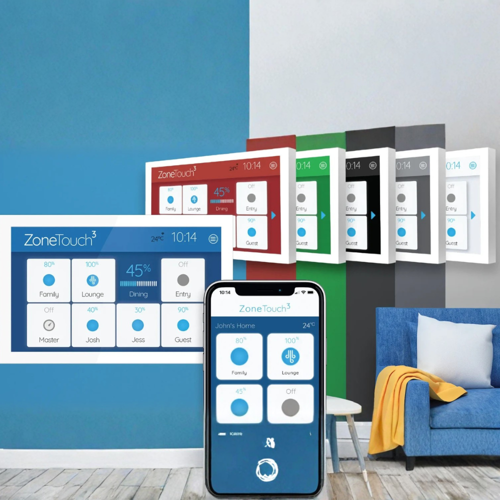 Energy-efficient Polyaire Zone Touch 3 control panel for residential AC