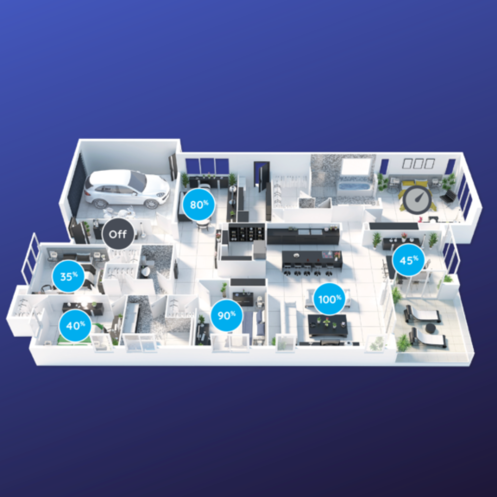 Modern wall-mounted touch pad for Polyaire ducted air conditioning