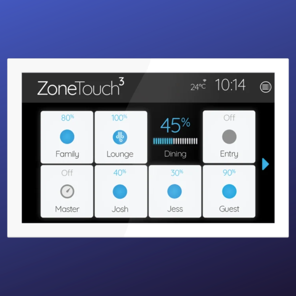 Polyaire Zone Touch 3 interface for precise room-by-room climate control