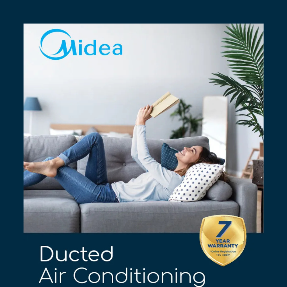 Quiet and powerful Midea single-phase ducted air conditioning unit
