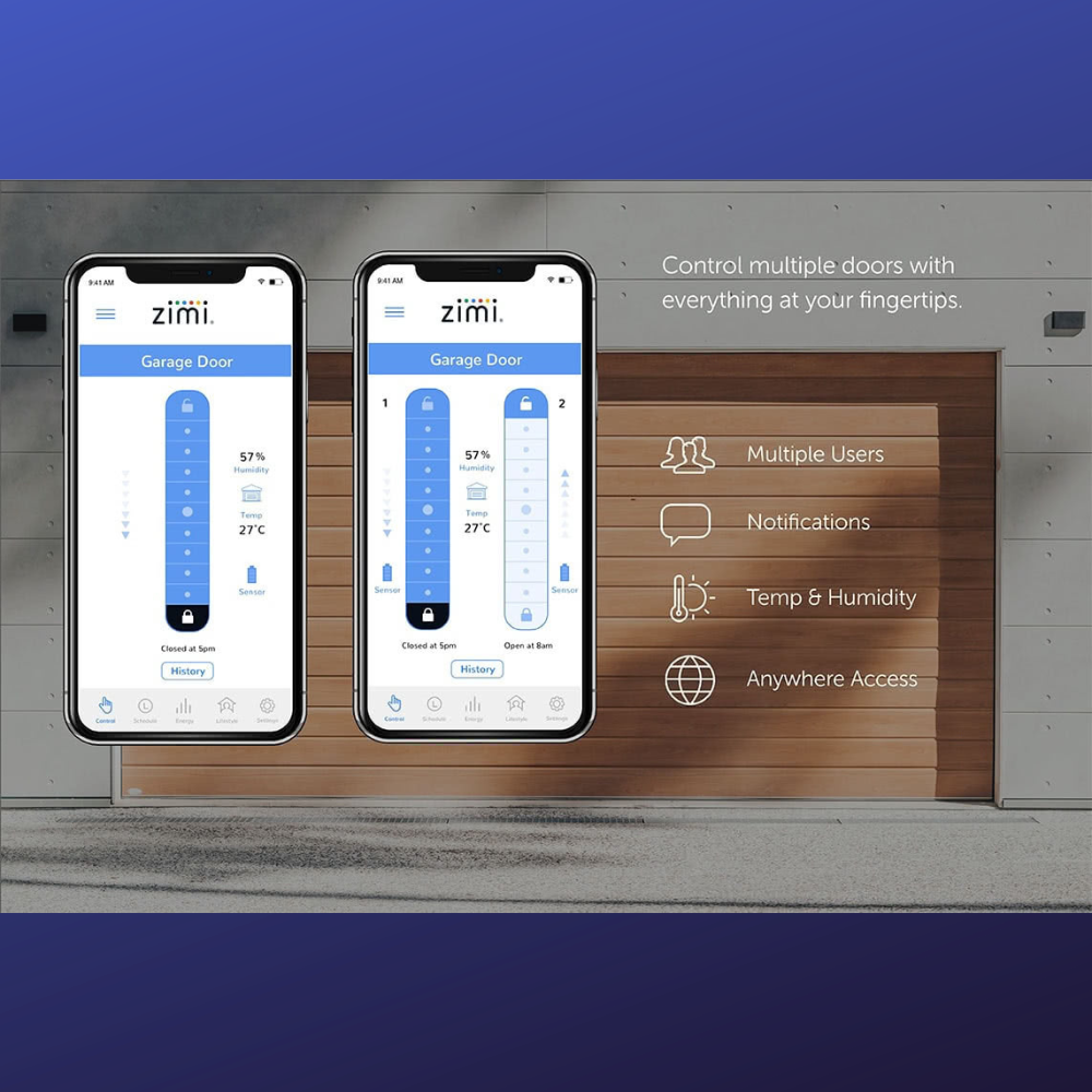 Zimi garage door sensor for real-time remote monitoring