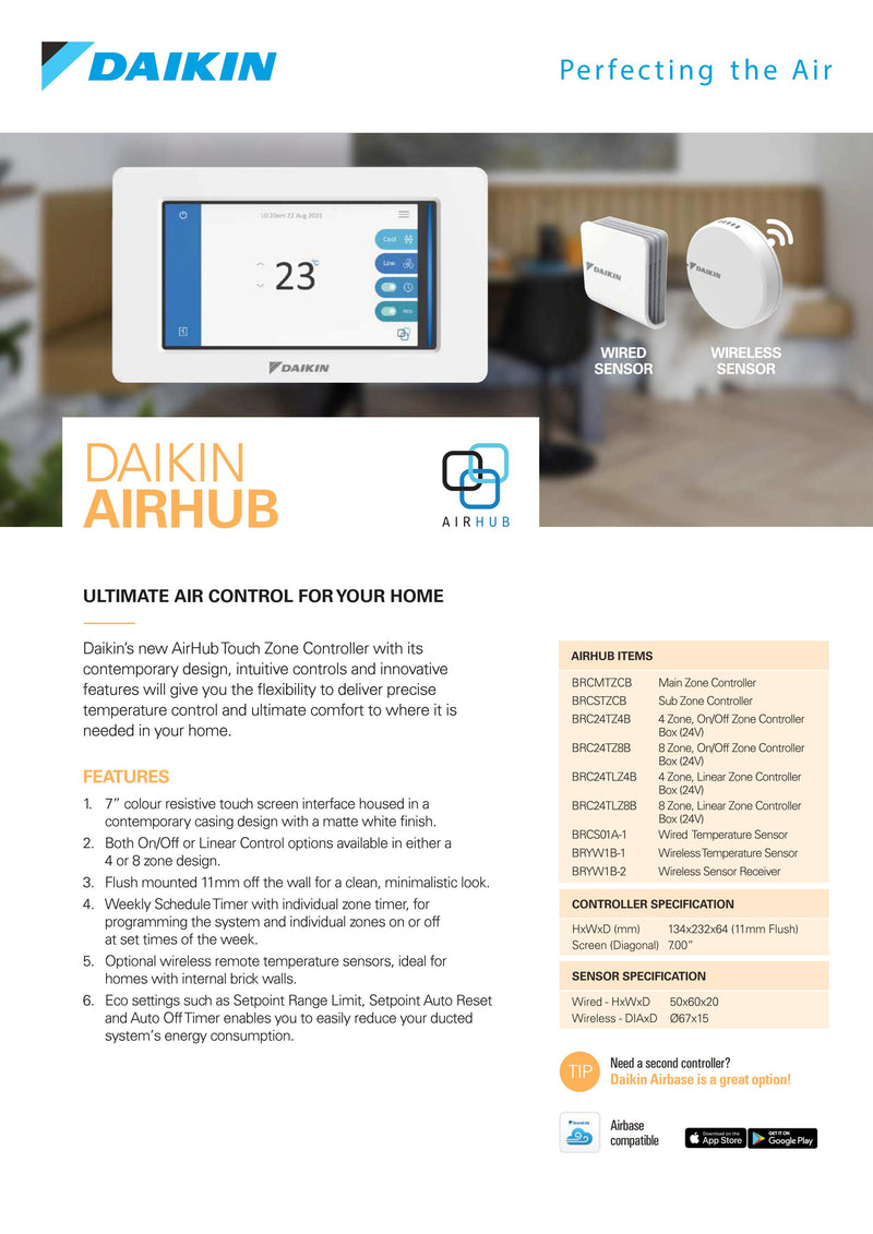 Daikin - AirHub  Non Linear (Zone On/Off) Control Kit,  Up to 4 Zones. - Alpha Omega Air Store